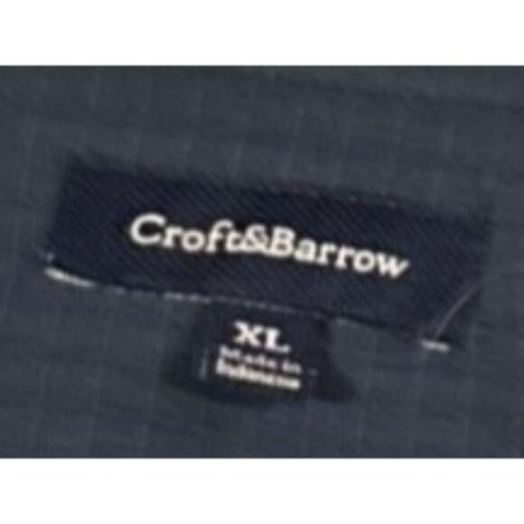 Mens Croft & Barrow Short Sleeve Shirt XL Deep Blue Button Down Chest Pocket - Picture 2 of 7